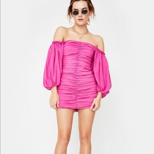 FOR LOVE & LEMONS BALI RUCHED MINI DRESS